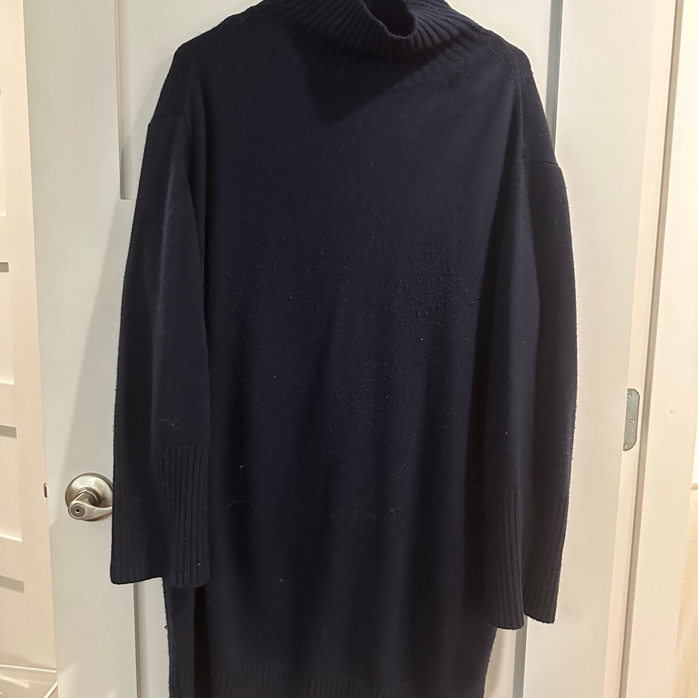 Massimo Dutti Navy Blue Sweater Dress - Relaxed Fit Knit